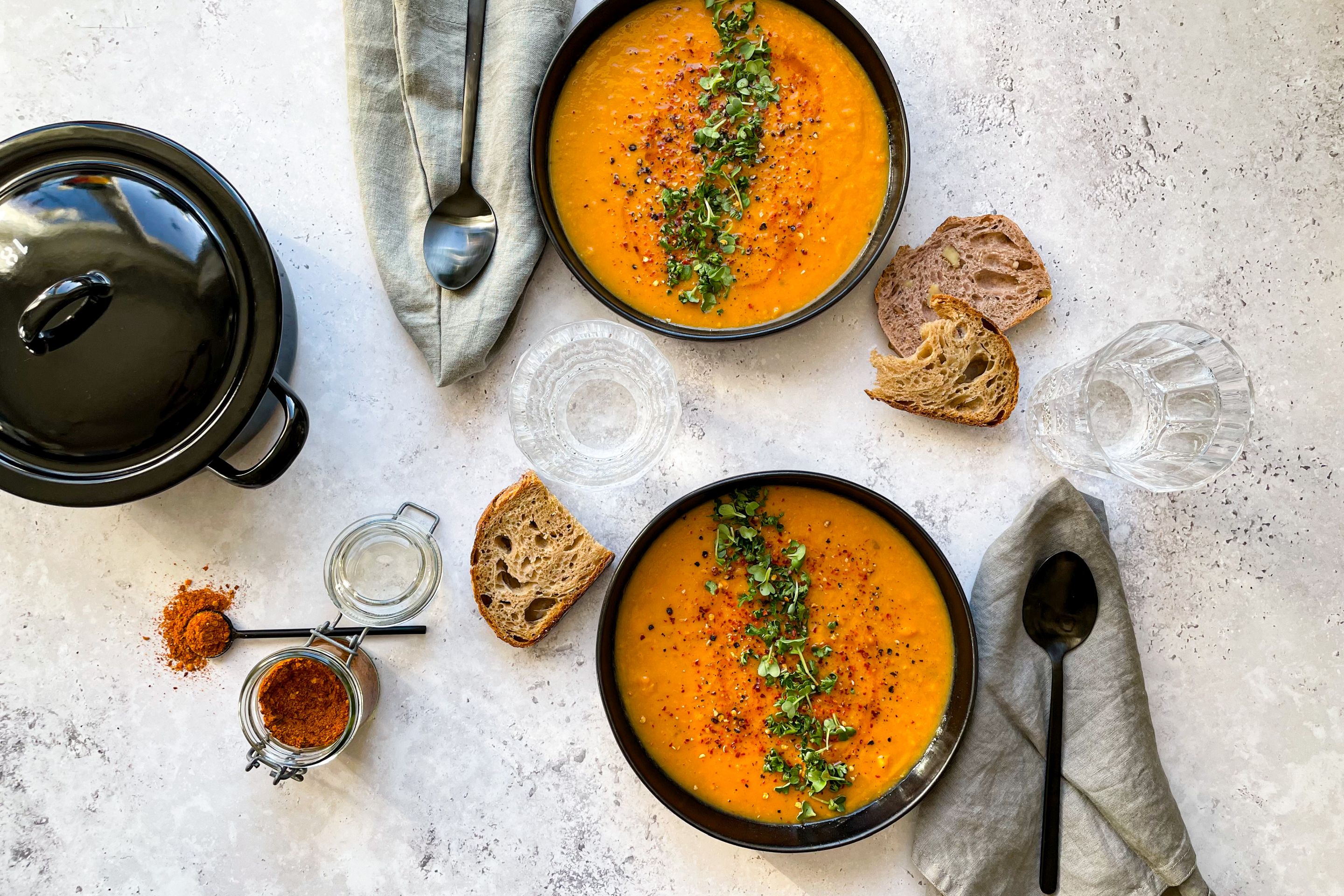 Édesburgonya Harissa leves